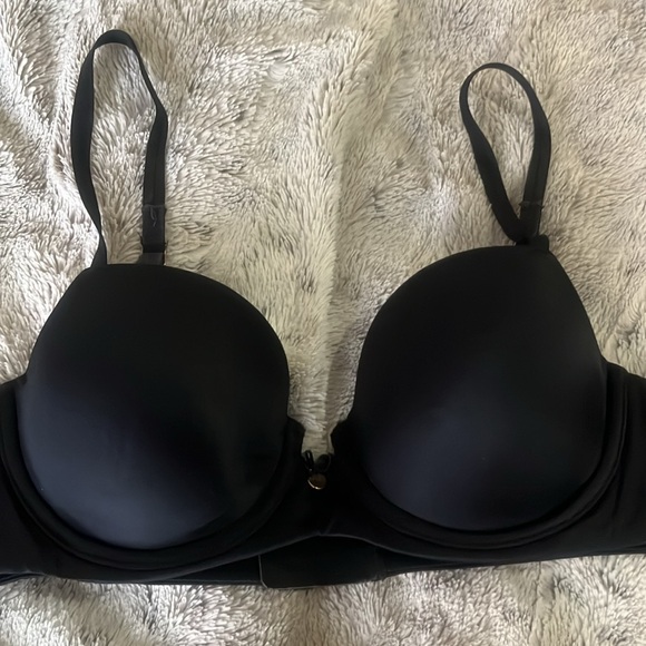 Spanx black bra 36A bra la mode lightly padded cups tiny bow luxery - Picture 2 of 9